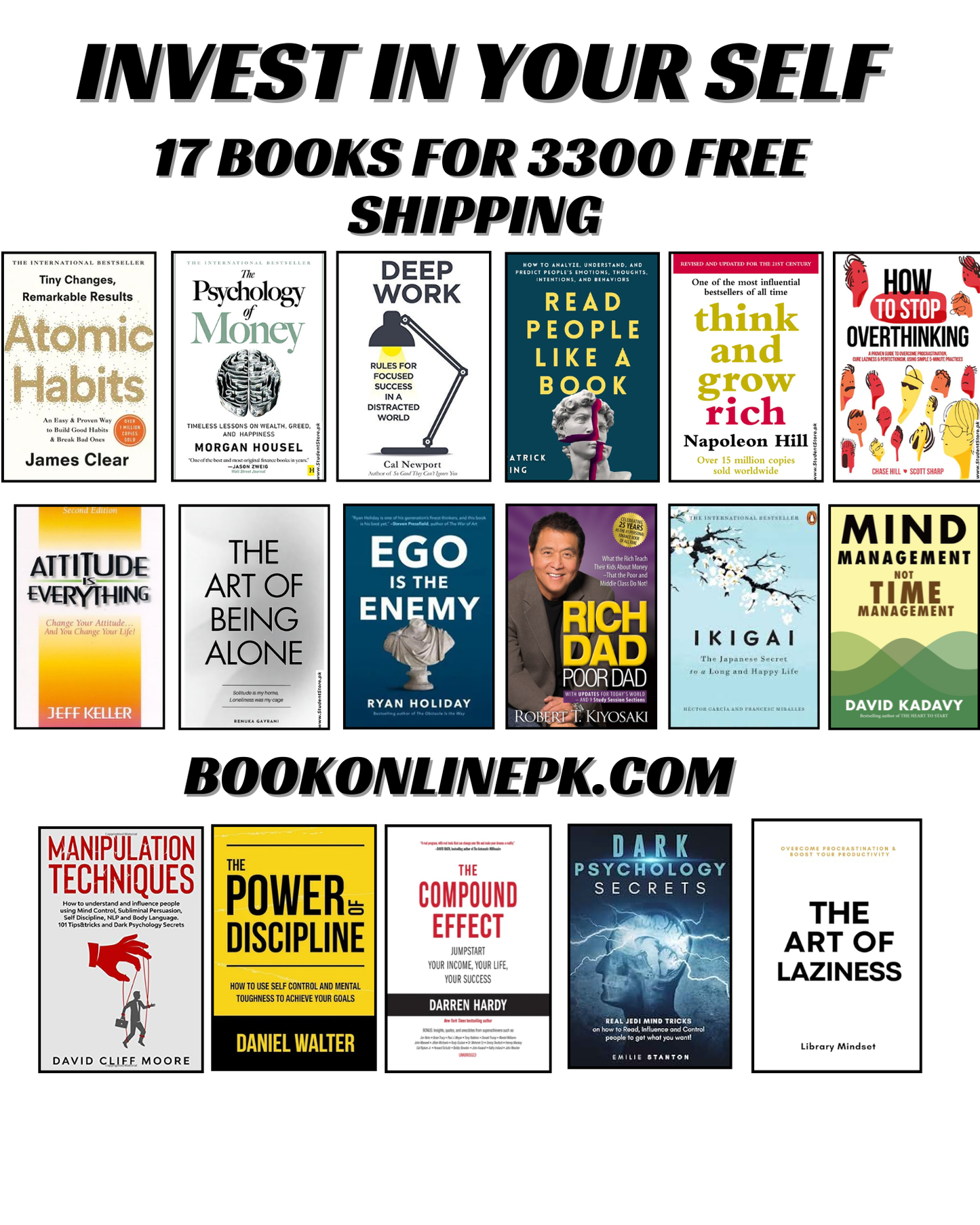 Invest In yourself deal : 15+(2 Gift books) 17 books