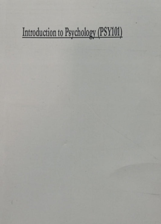 Introduction To Psychology (PSY101)