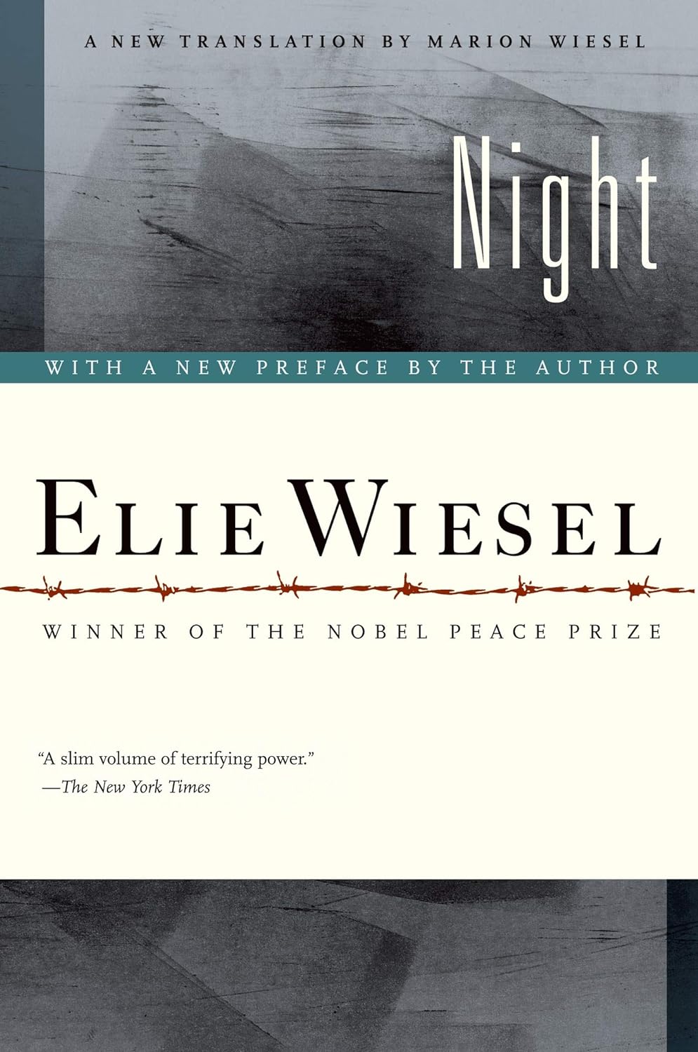 Night by Elie Wiesel - New Translation by Marion Wiesel Book Cover