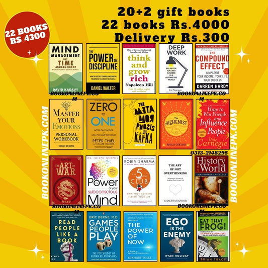 22 Books Bundle Rs. 4,300 (20+2 Gift Books) - Complete Personal Growth Collection