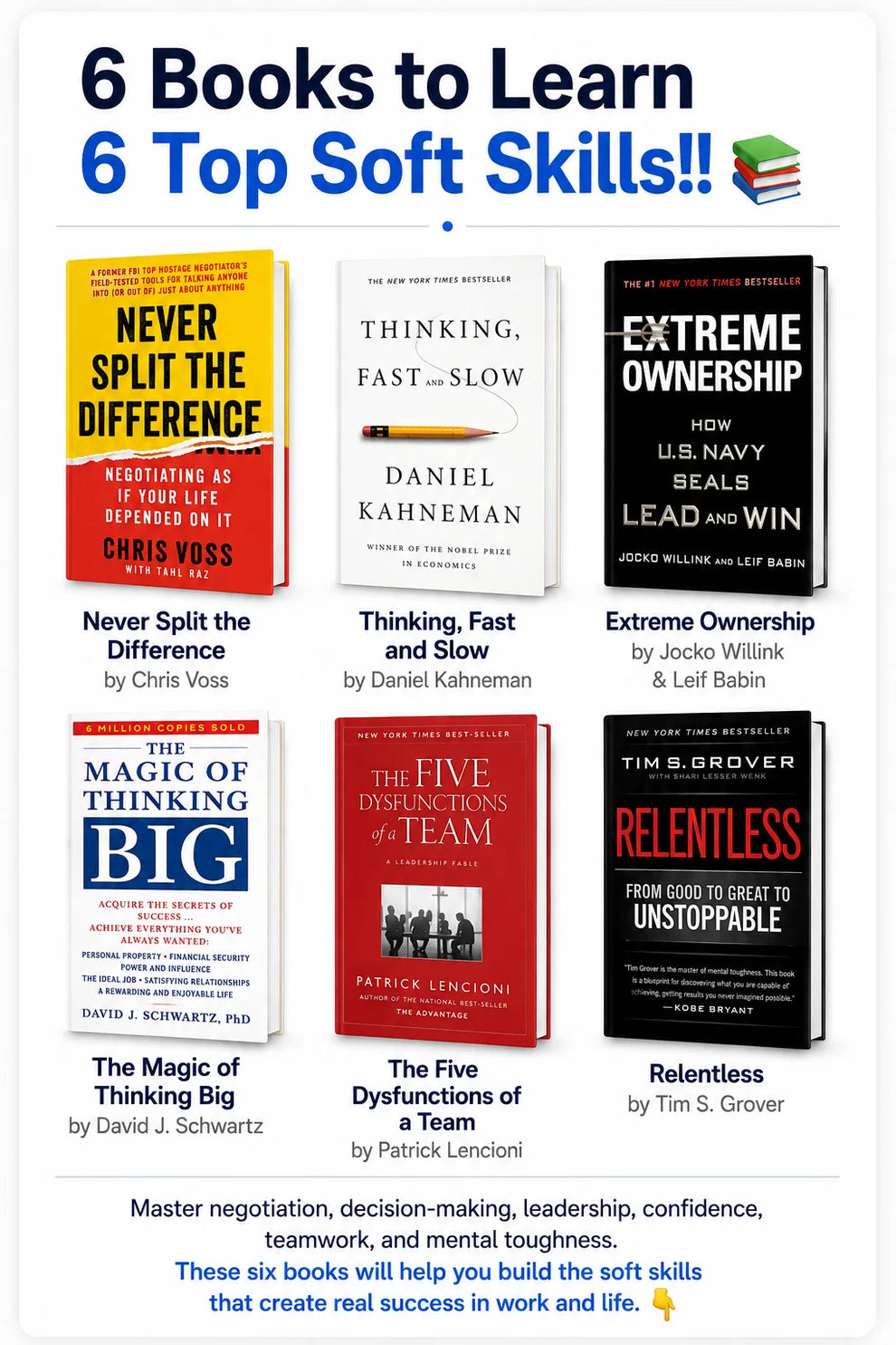 6 Books to Master 6 Essential Soft Skills