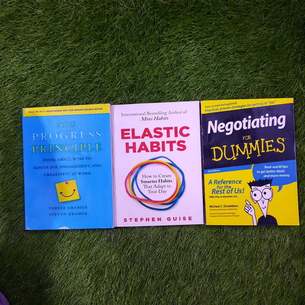 THE PROGRESS PRINCEPLE+ELASTIC HABITS+NEGOTIATING FOR DUMMLES