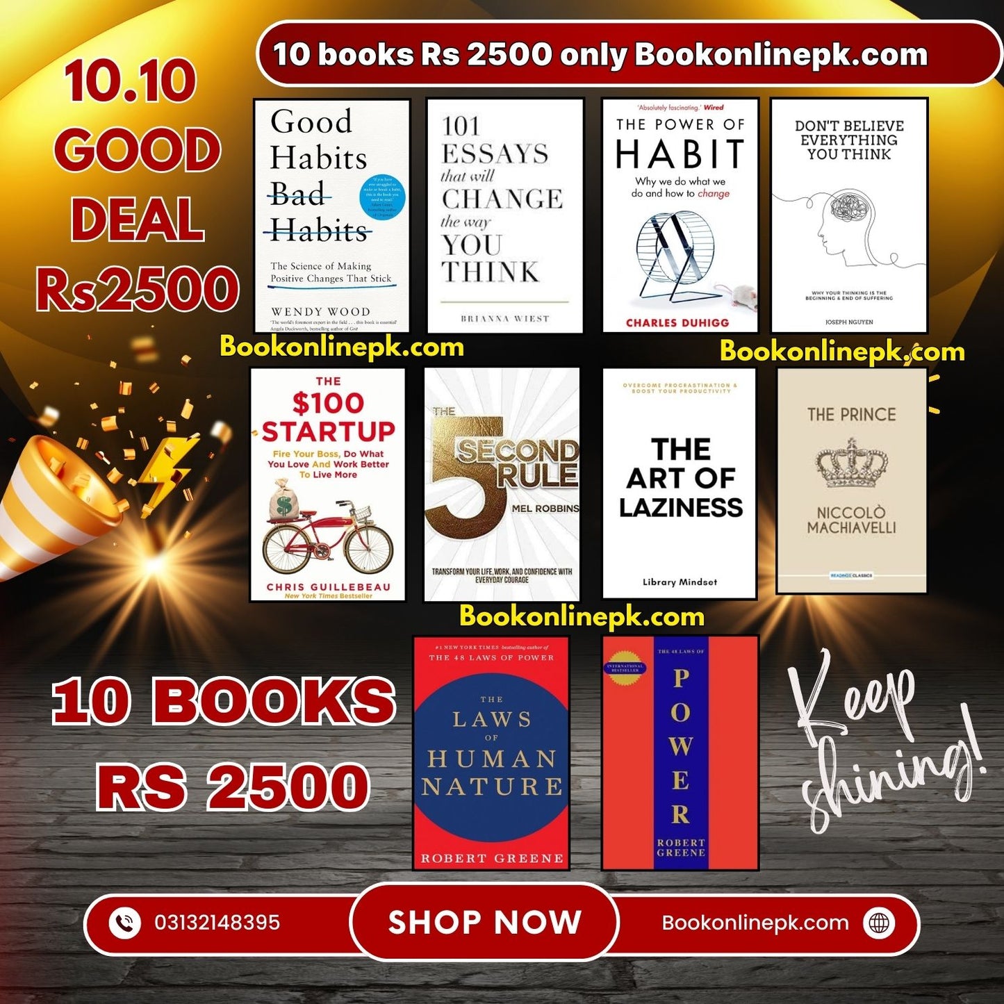 10.10 Deal 10 Books Rs 2500