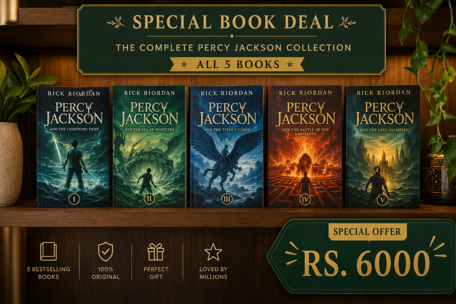 Percy Jackson Complete Collection – All 5 Books | BOOKONLINEPK