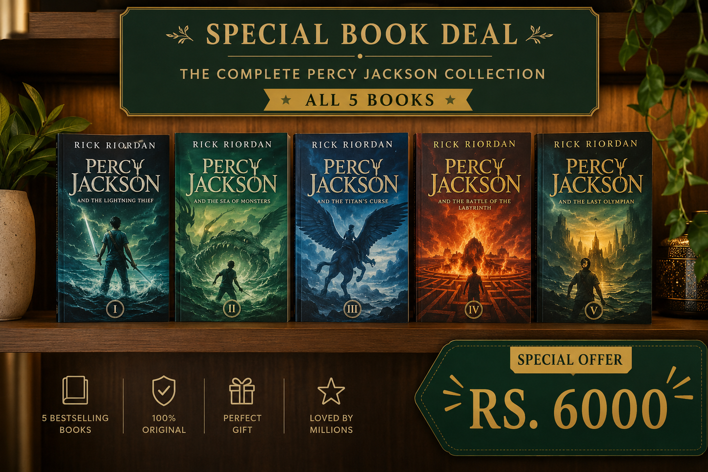 Percy Jackson Complete Collection – All 5 Books by Rick Riordan