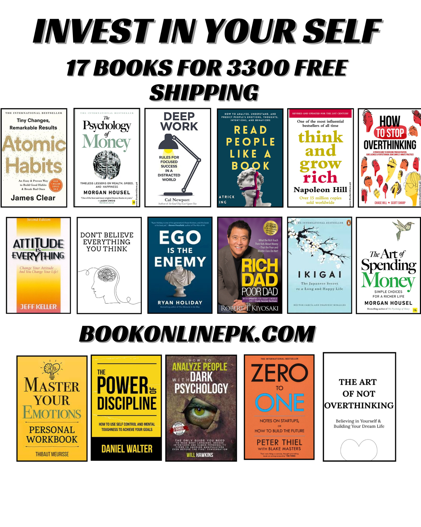Invest In yourself deal : 15+(2 Gift books) 17 books