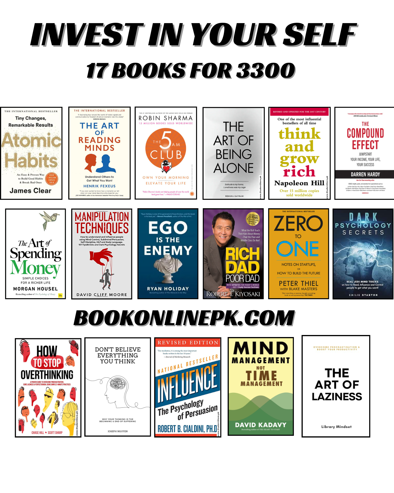 Invest In yourself deal : 15+(2 Gift books) 17 books