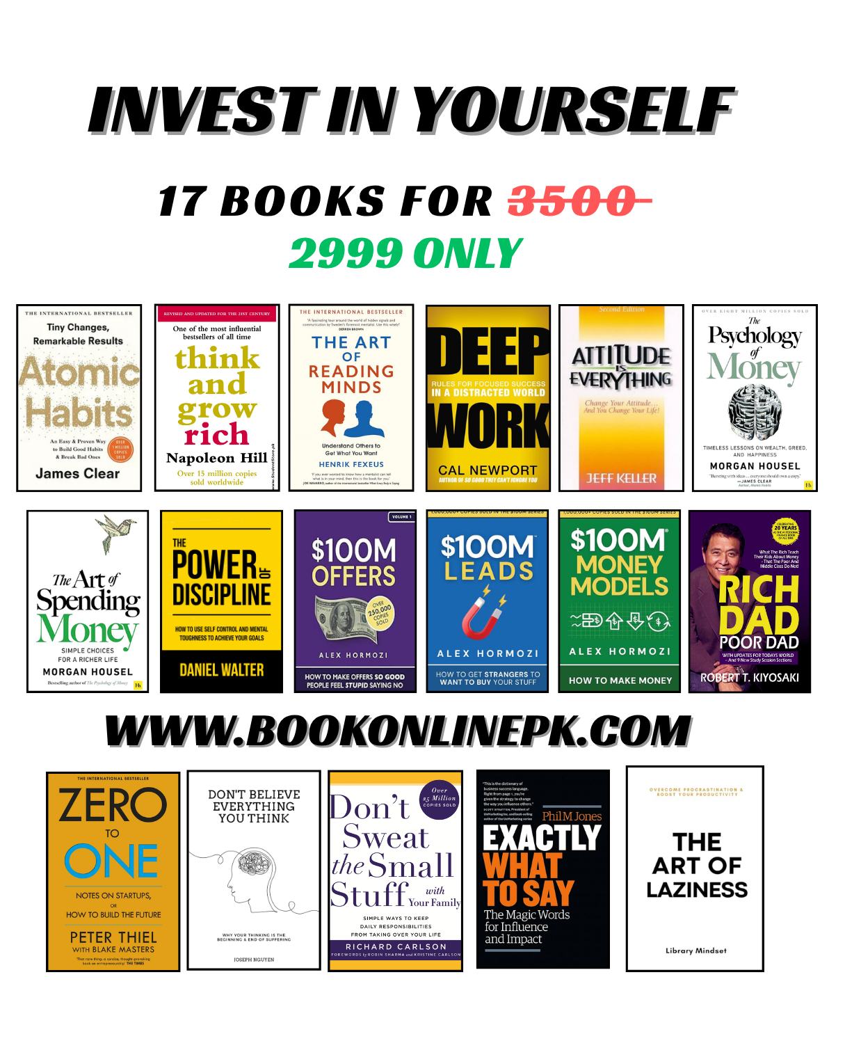 Invest In yourself deal : 15+(2 Gift books) 17 books