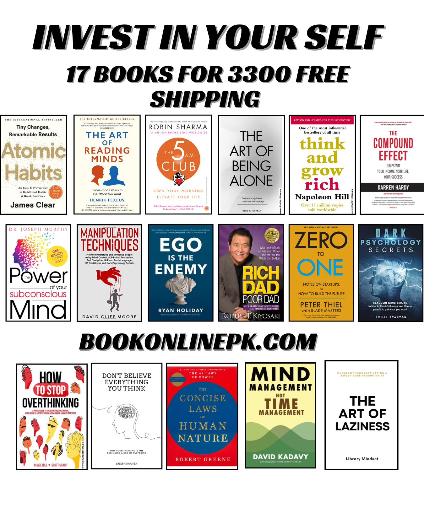 Invest In yourself deal : 15+(2 Gift books) 17 books