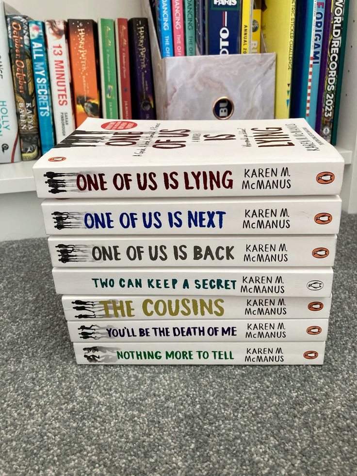 Karen M. McManus 7 books set: One of Us Is Lying, One of Us Is Next, One of Us Is Back, Two Can Keep a Secret, The Cousins, You'll Be the Death of Me, Nothing More to Tell