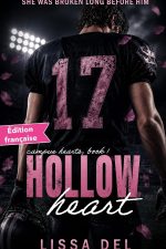 Hollow Heart by Lissa Del, Campus Hearts Book 1 cover showing a player wearing jersey number 17