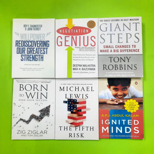 REDISCOVERING OUR GREATEST STRENGTH+NEGOTIATION GENIUS+GIANT STEPS+BORN TO WIN FIND YOUR SUCCESS+MICHAEL LEWIS+A.P.J. ABDUL KALAM IGNITED MINDS