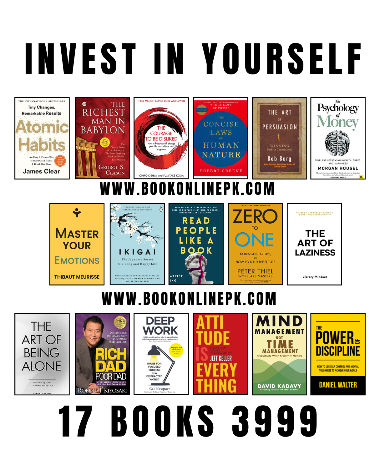 Invest In yourself deal : 15+(2 Gift books) 17 books