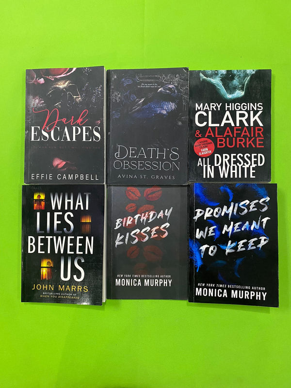 Dark ESCAPES=DEATH'S OBSESSION=MARY HIGGINS CLARK & ALAFAIR BURKE=WHAT LIES BETWEEN US=BIRTHDAY KISSES=PROMISES WE MEANT TO KEEP