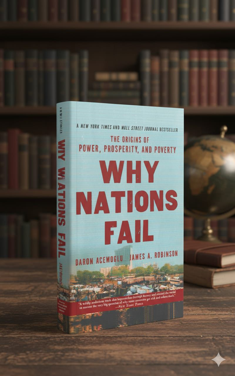 Why Nations Fail: The Origins of Power, Prosperity, and Poverty – Acemoglu & Robinson
