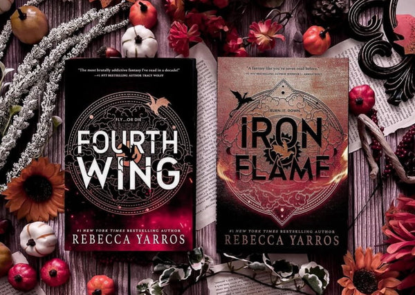 SET OF FOURTH WING AND IRON FLAME BY REBECCA YARROS (SET OF 2 BOOKS) )