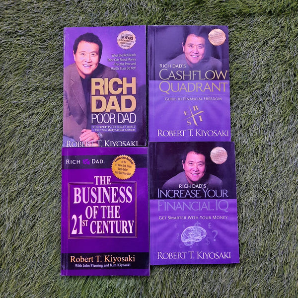 RICH DAD POORDAD+CASHFLOW QUADRANT+THE BUSINESS OF THE 21st CENTURY+INCREASE YOUR FINANCIAL IQ