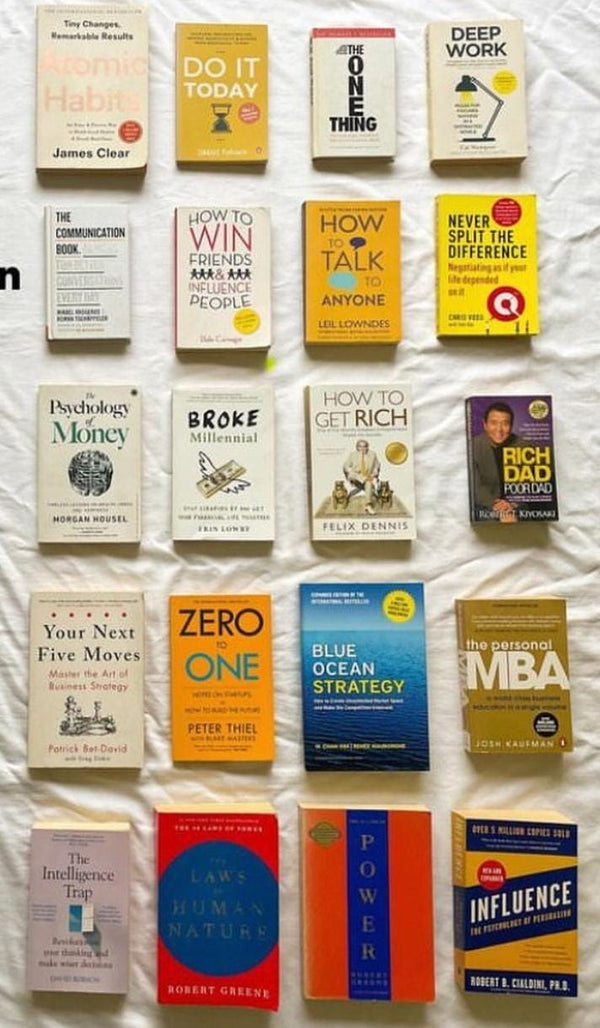 SET OF 20 BUSINESS SELF DEVELOPMENT MUST READ BOOKS